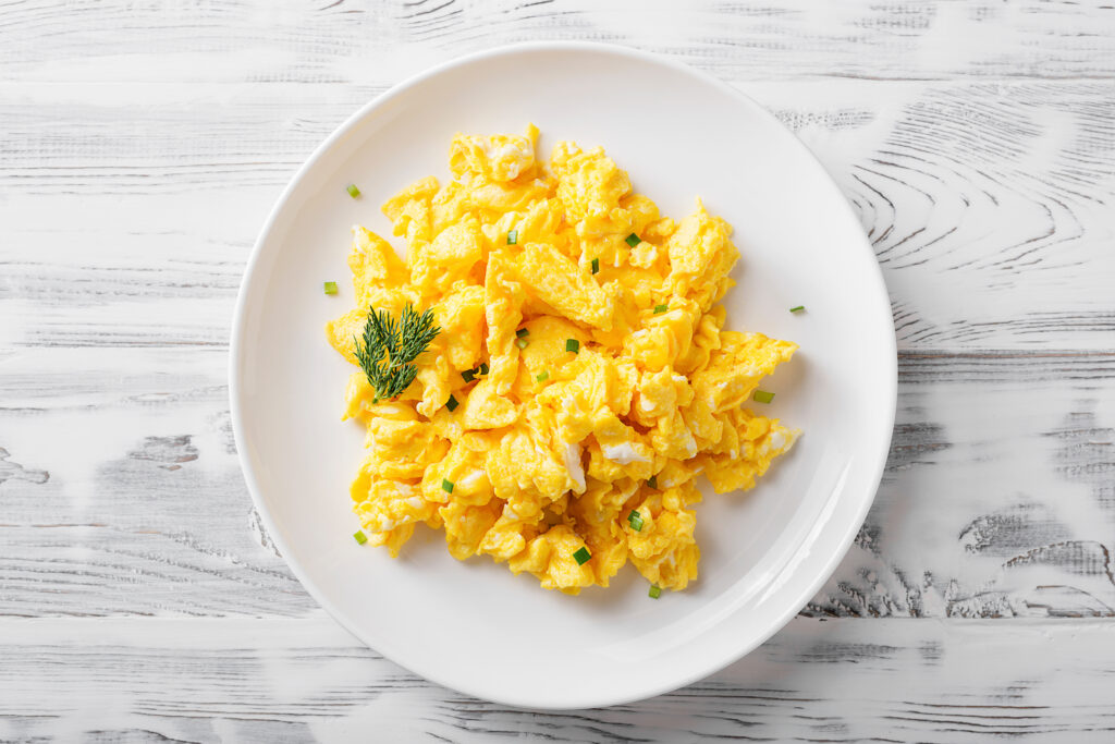 Plate of scrambled eggs